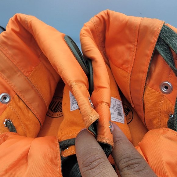 Palladium X Alpha Industries Baggy Zip Ma-1 Mens 13 Sage Green Orange Boots - Picture 11 of 13